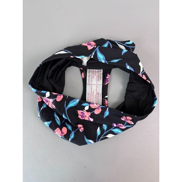 Lands' End women's 6 black pink floral high waisted swim bikini bottoms NWOT - Picture 5 of 5
